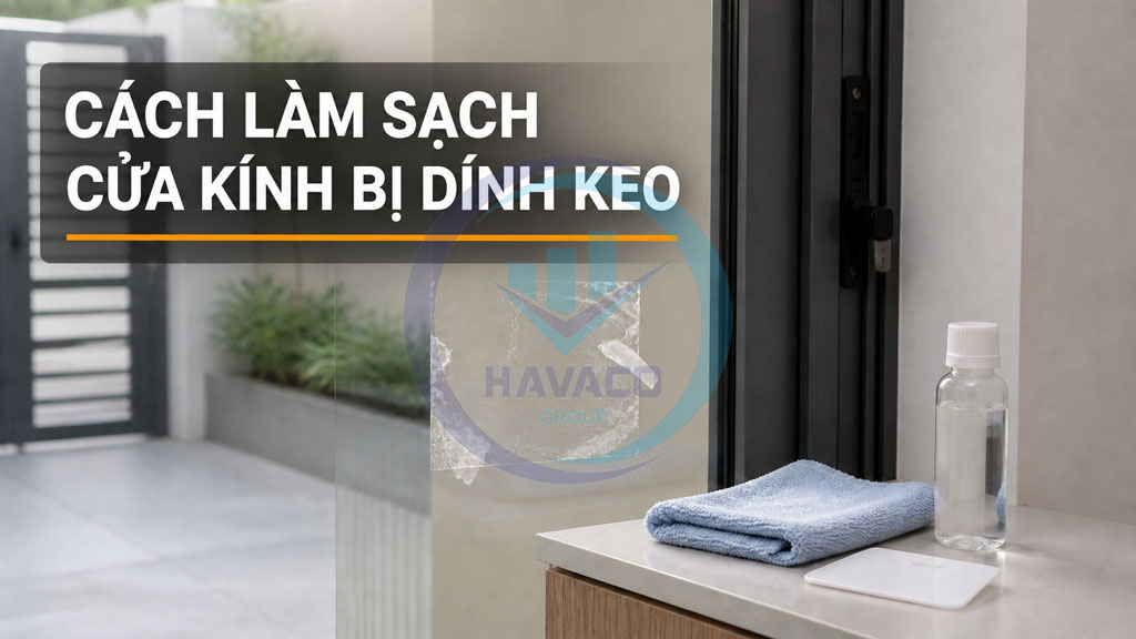 cách làm sạch cửa kính bị dính keo