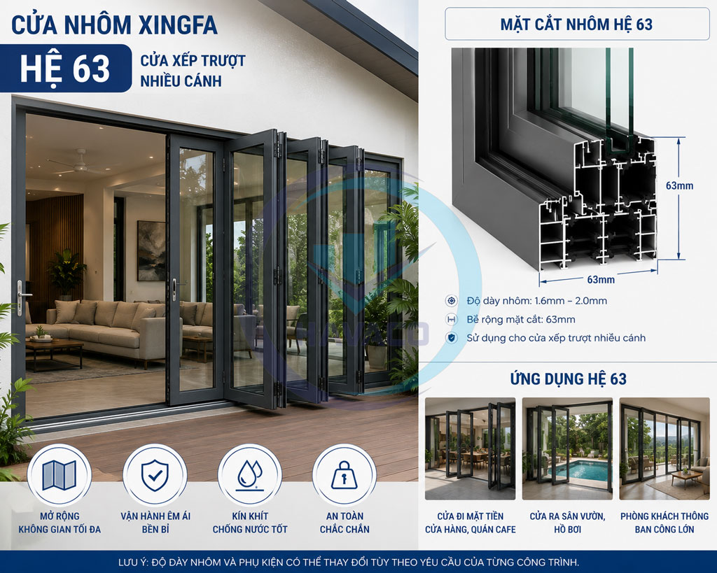 cửa nhôm xingfa hệ 63