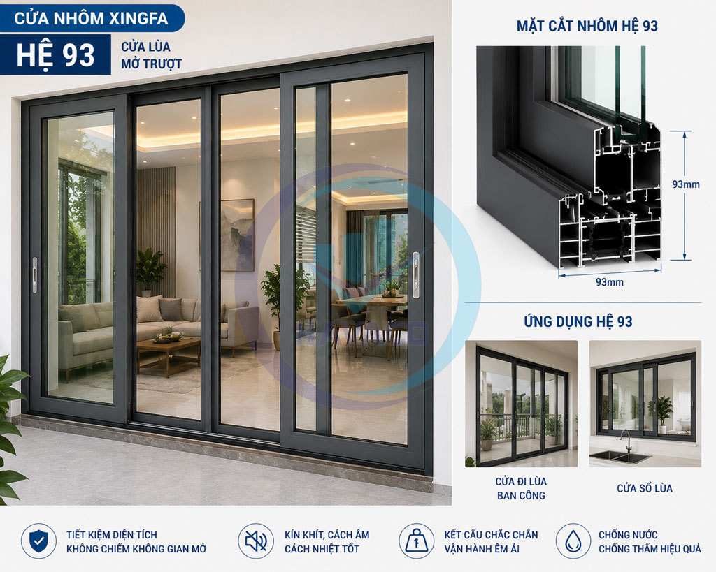 cửa nhôm xingfa hệ 93